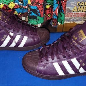 Adidas Men's Purple and White Sneakers